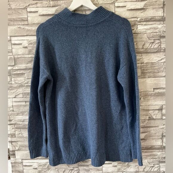 J.Jill || Women's Relaxed Marled V Neck Blue Sweater Indigo Size XL Long Sleeve - Picture 2 of 9